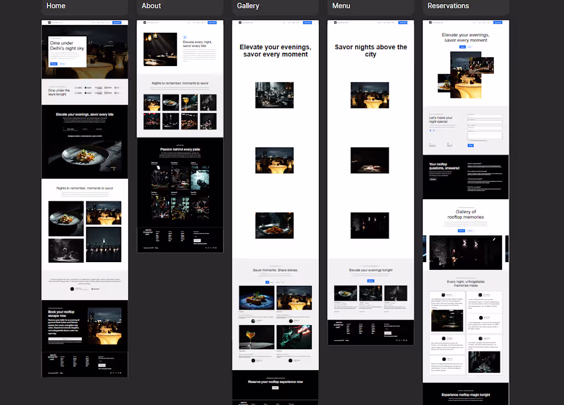 Cover image for Luxury Rooftop Restaurant Website Design