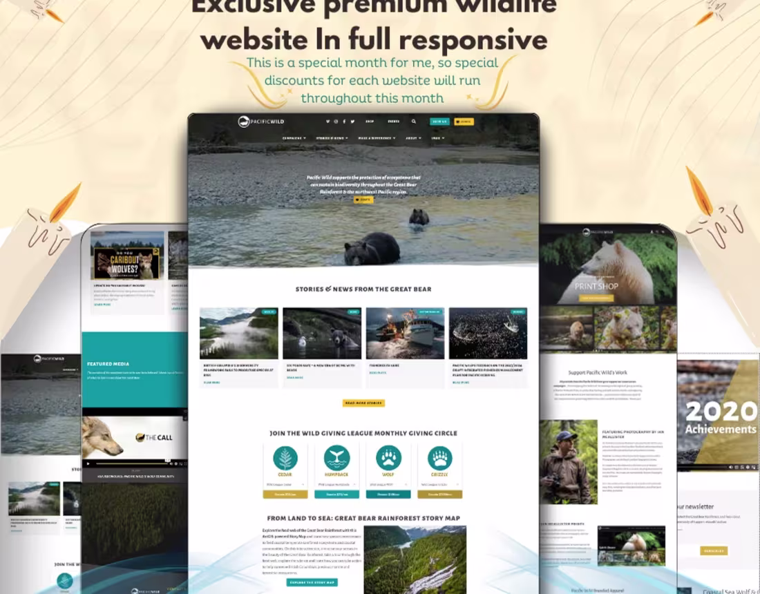 Cover image for Exclusive premium wildlife tourist website