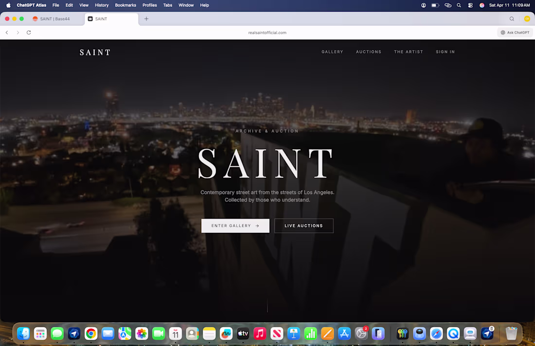 Cover image for SAINT is a high-end digital gallery and auction platform sho...