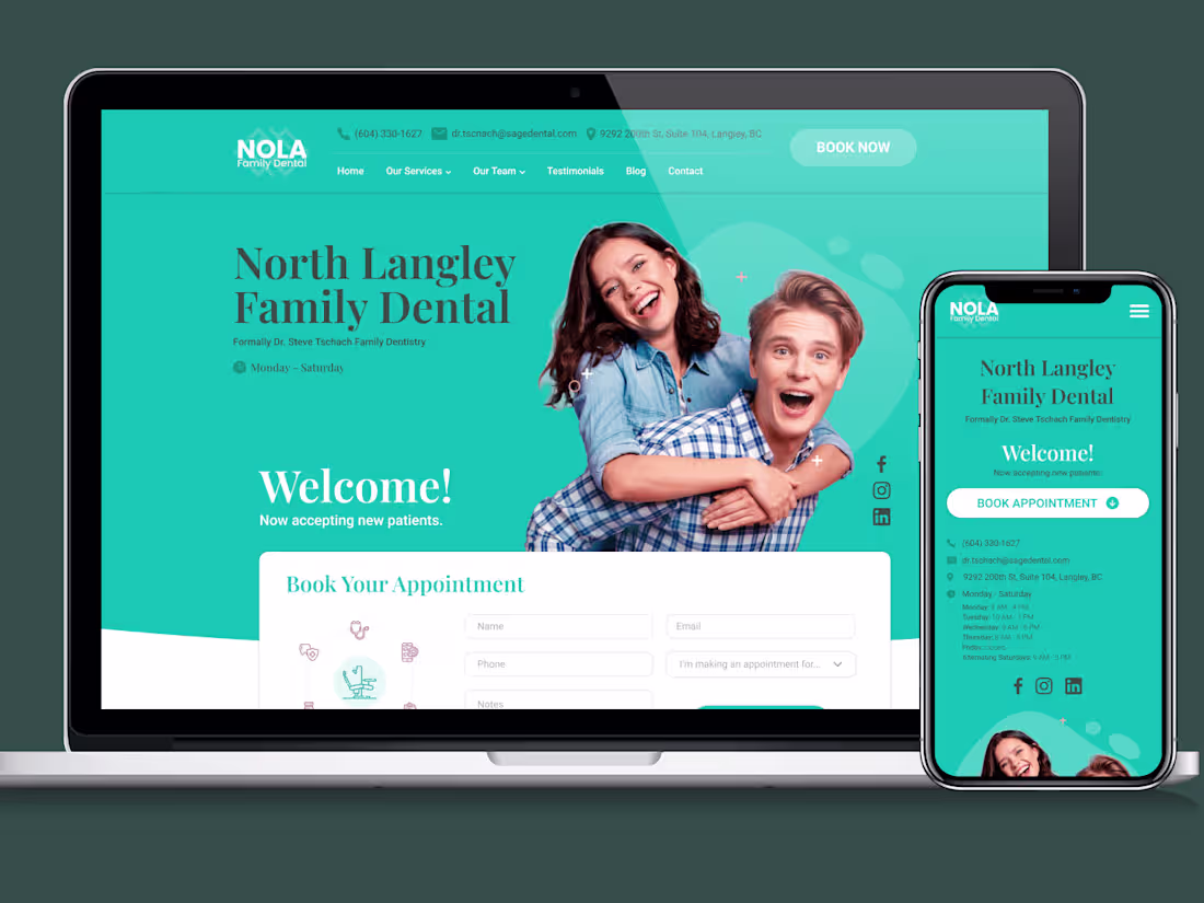 Cover image for NOLA Family Dental - Family Dentist Website (Redesign)