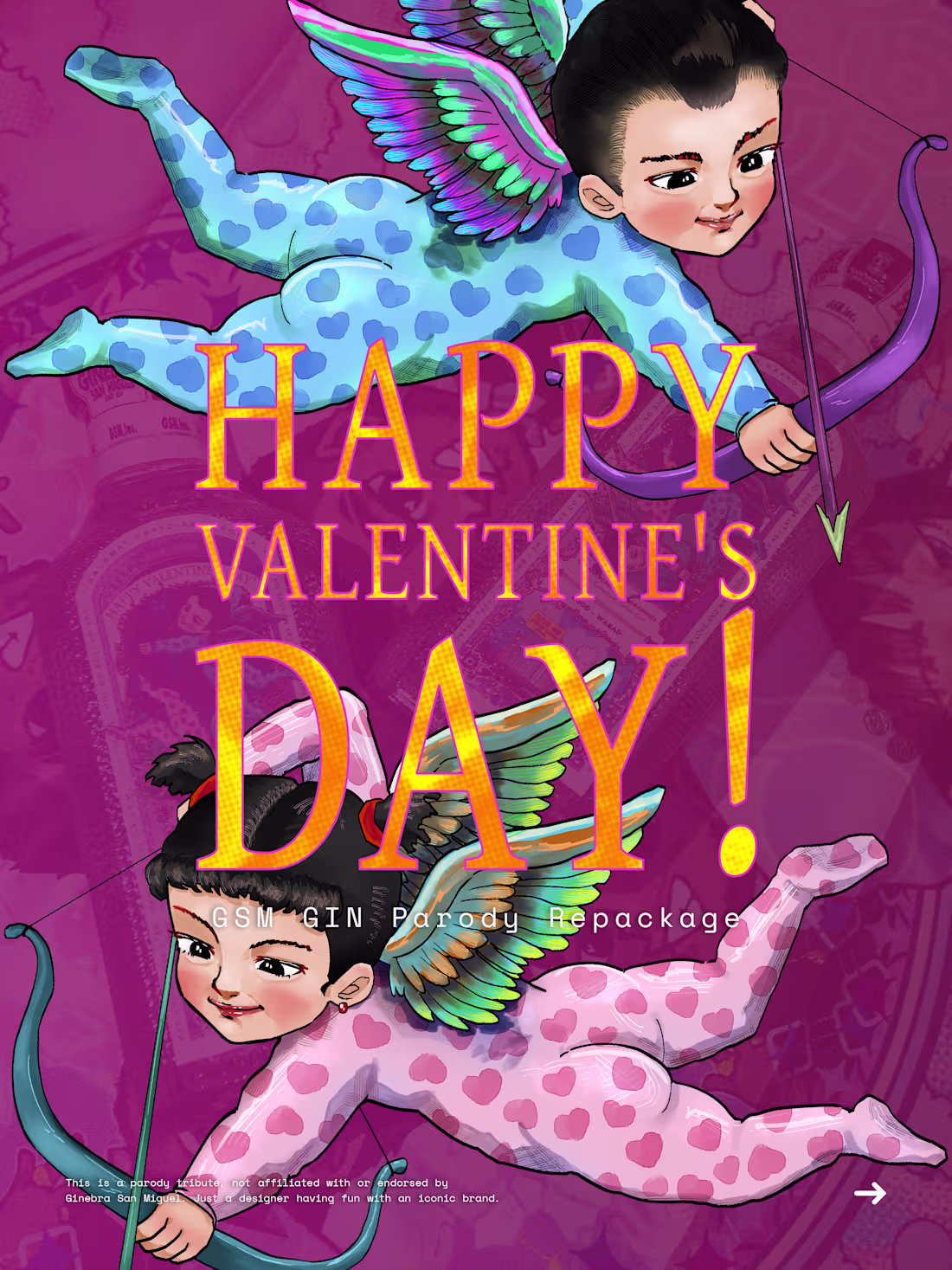 Cover image for Creative Valentine's Day Label Design for Ginebra Parody