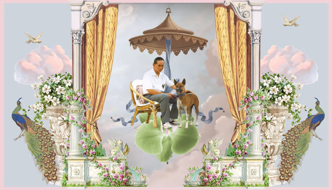 Cover image for This collage artwork is a heartfelt tribute to Thailand’s Ki...
