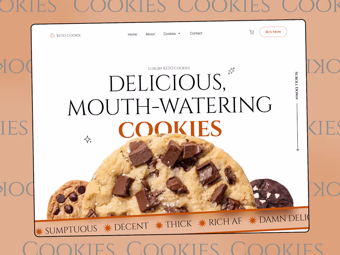 Cover image for Luxury Keto Cookies Website Landing Page | UX/UI