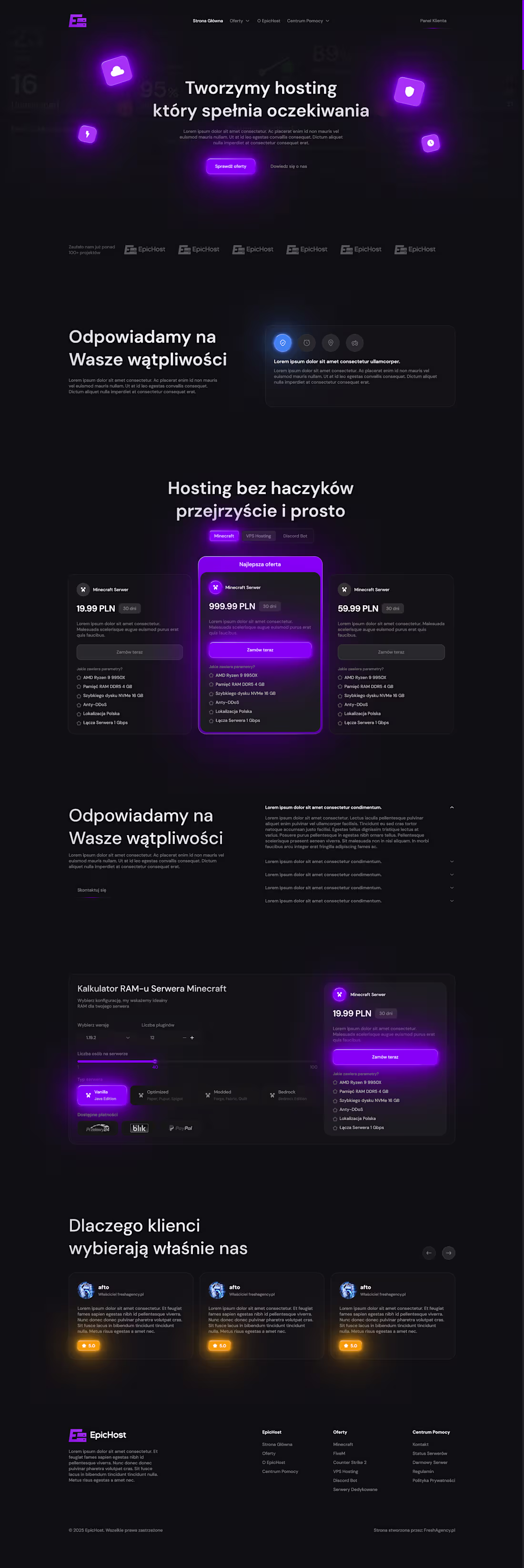 Cover image for Developed the EpicHost startup website