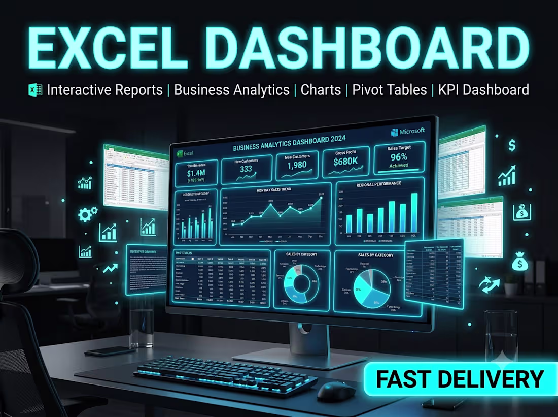 Cover image for Excel Dashboard  and Interactive