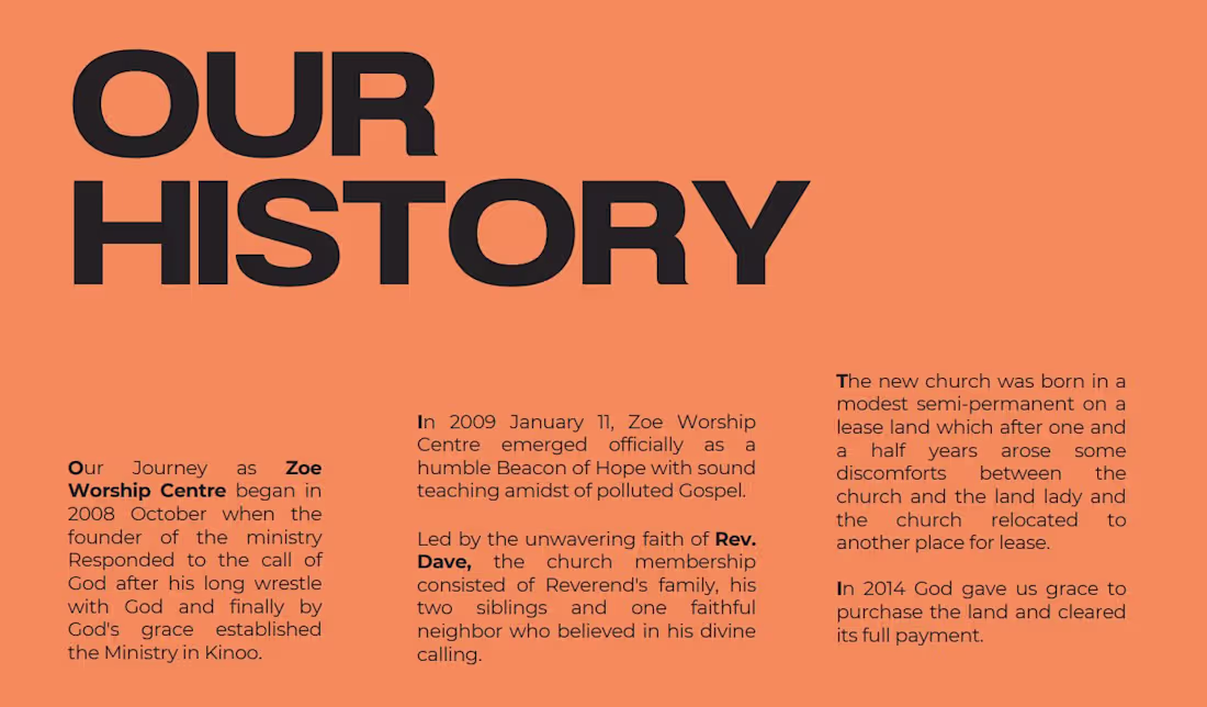 Cover image for zoe worship centre church website