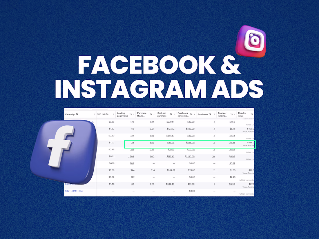 Cover image for Facebook and Instagram Ads Setup and Management
