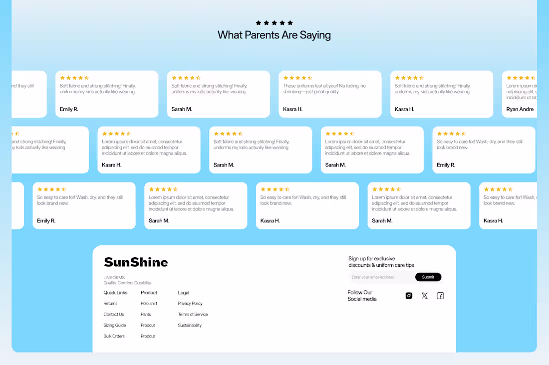 Cover image for Sunshine Footer