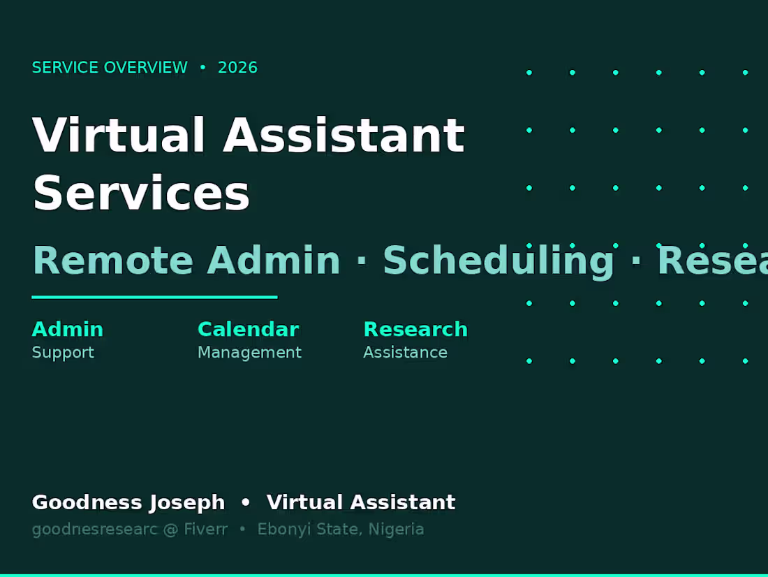Cover image for I offer professional virtual assistant