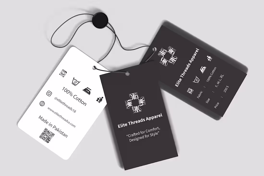Cover image for Label design / hangtag design for clothing brands.