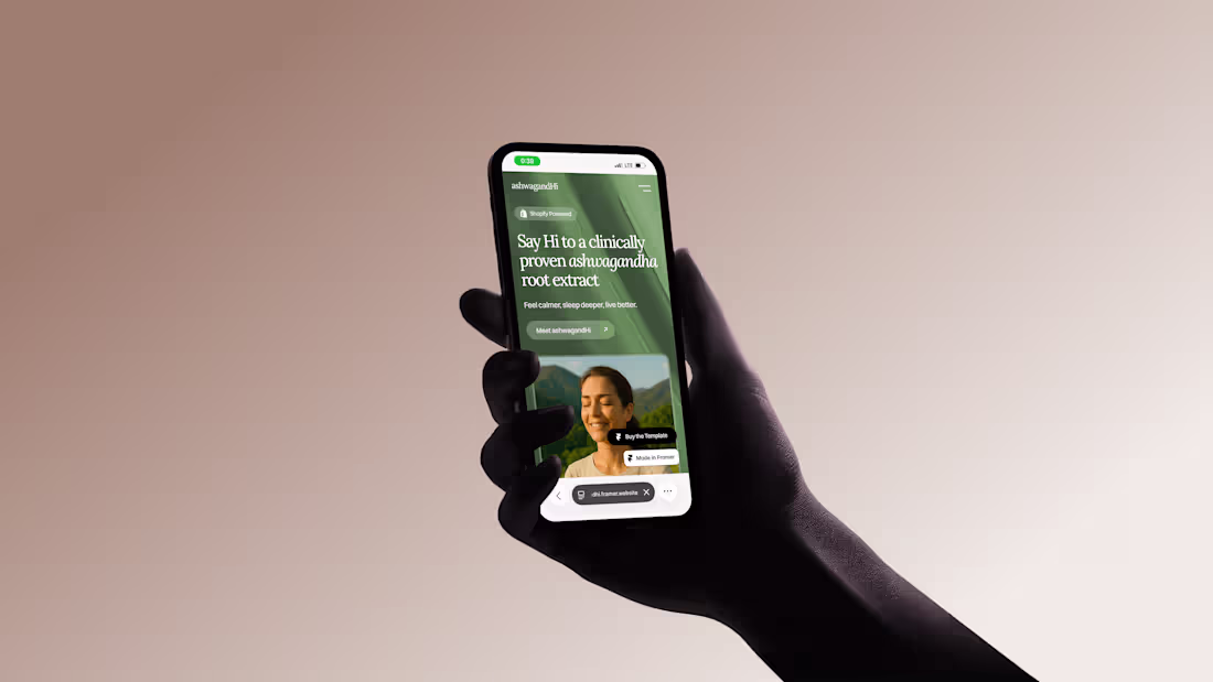 Cover image for ashwagandHi - Framer Template