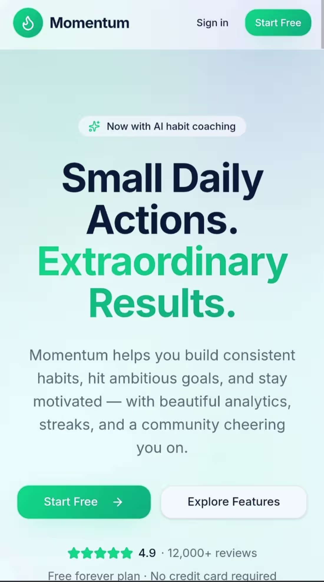 Cover image for Momentum Habit And Goal Tracker....