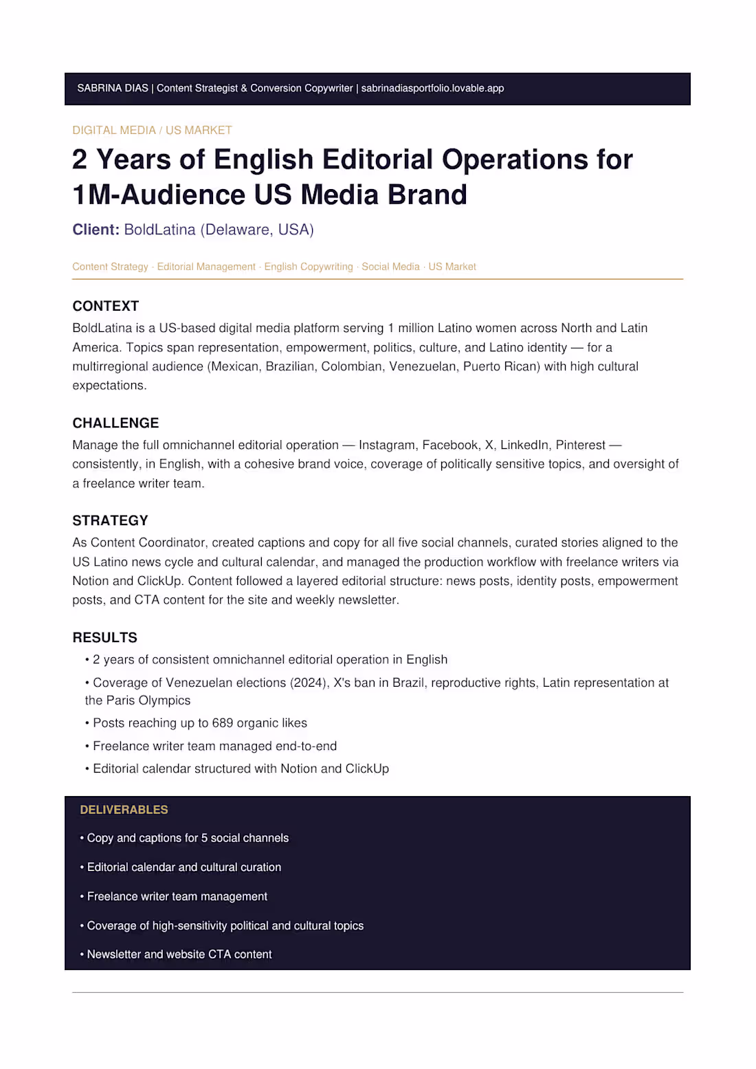 Cover image for BoldLatina Content Coordinator and Social