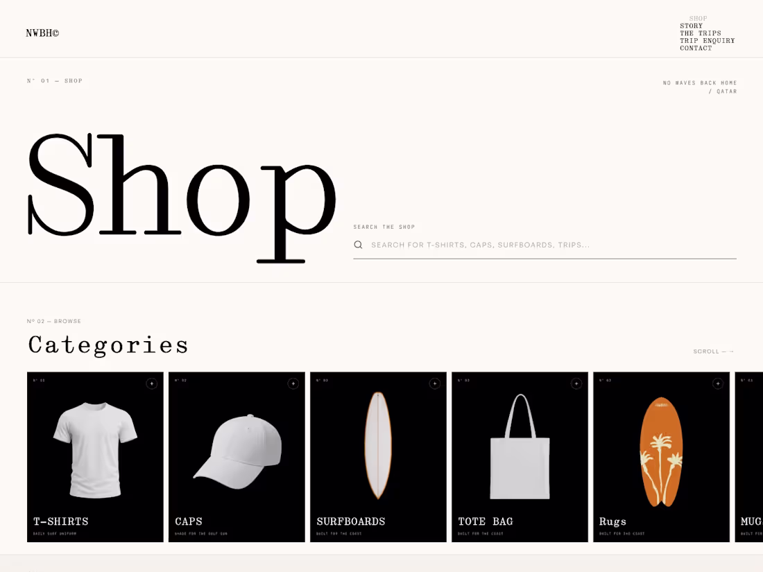 Cover image for The e-commerce website Nowaves Back