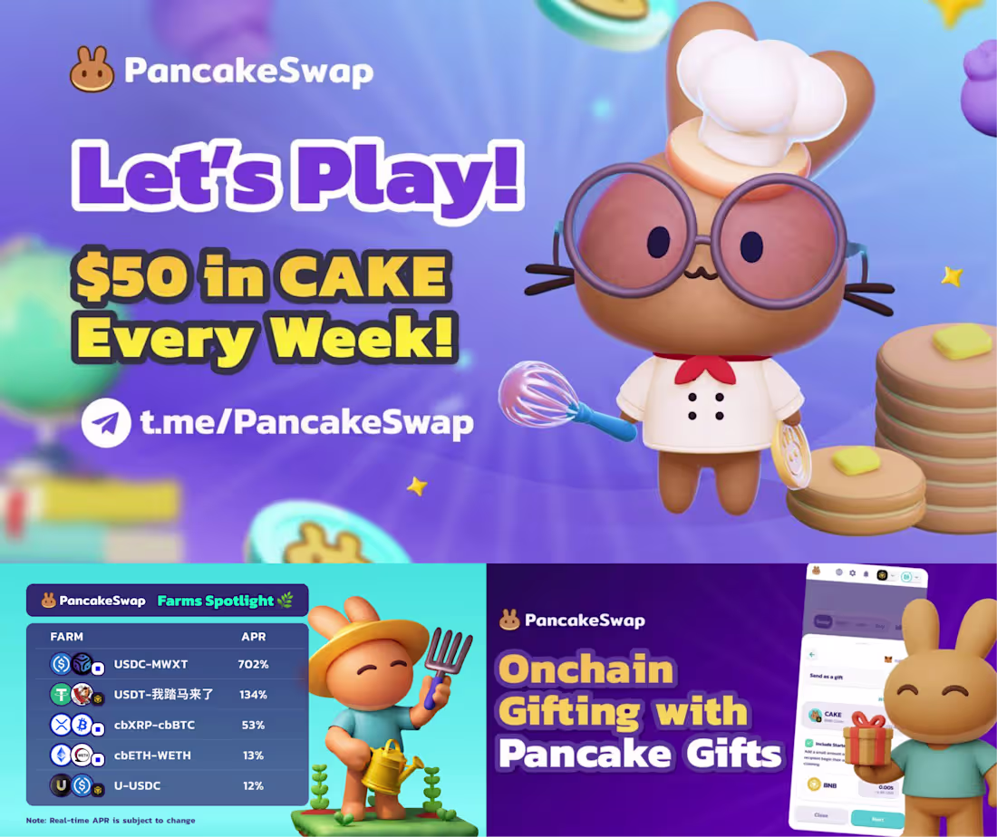 Cover image for PancakeSwap Banners & 3D Characters