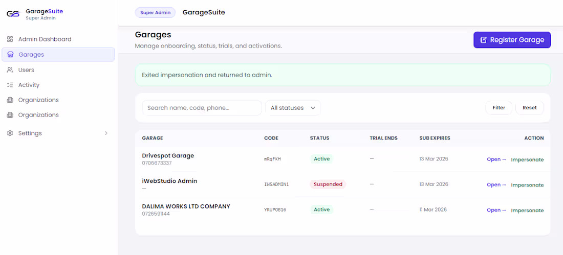 Cover image for Multi-Tenant SaaS Admin Platform

Built an
