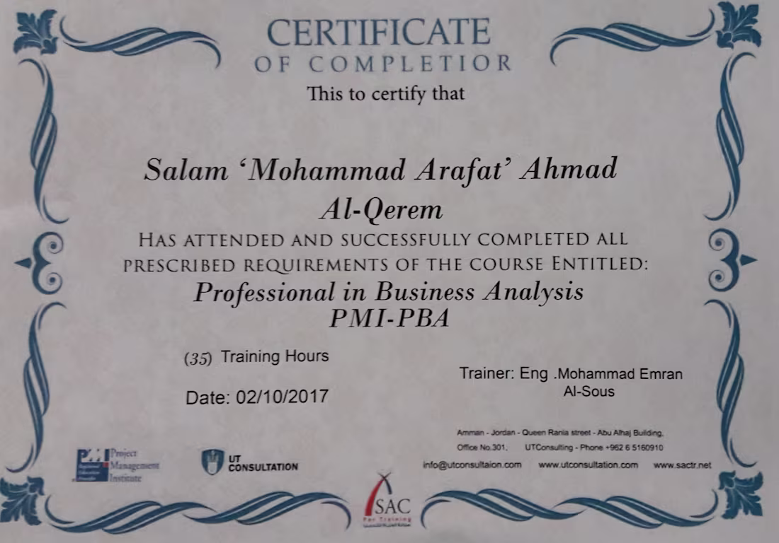 Cover image for Professional Business Analyst training