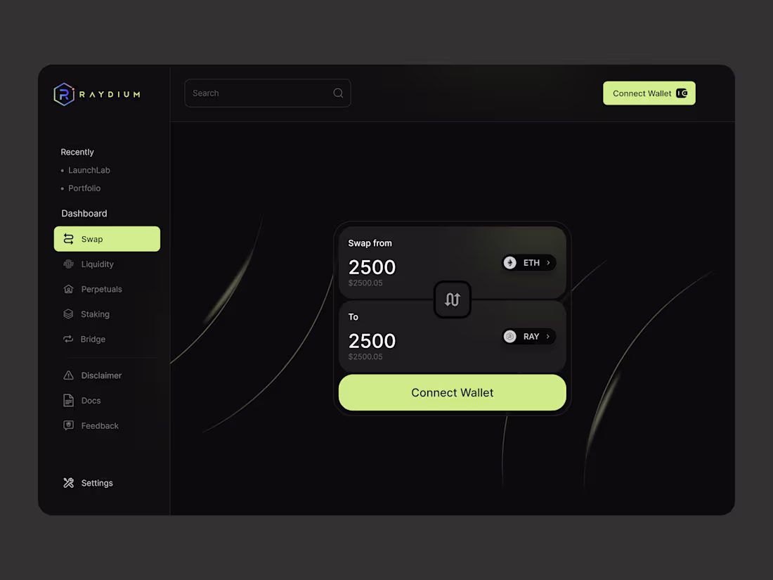 Cover image for Raydium Swap dashboard