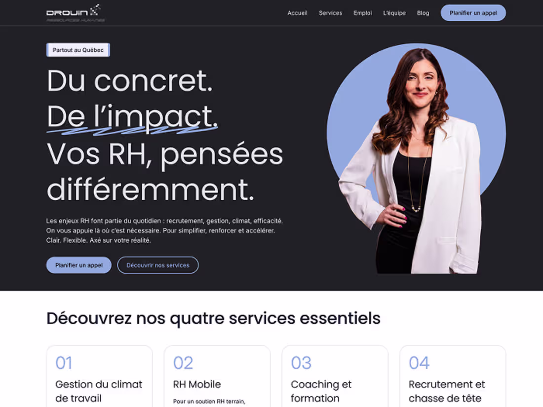 Cover image for Drouin RH, Figma Design and Webflow Build with Job CMS