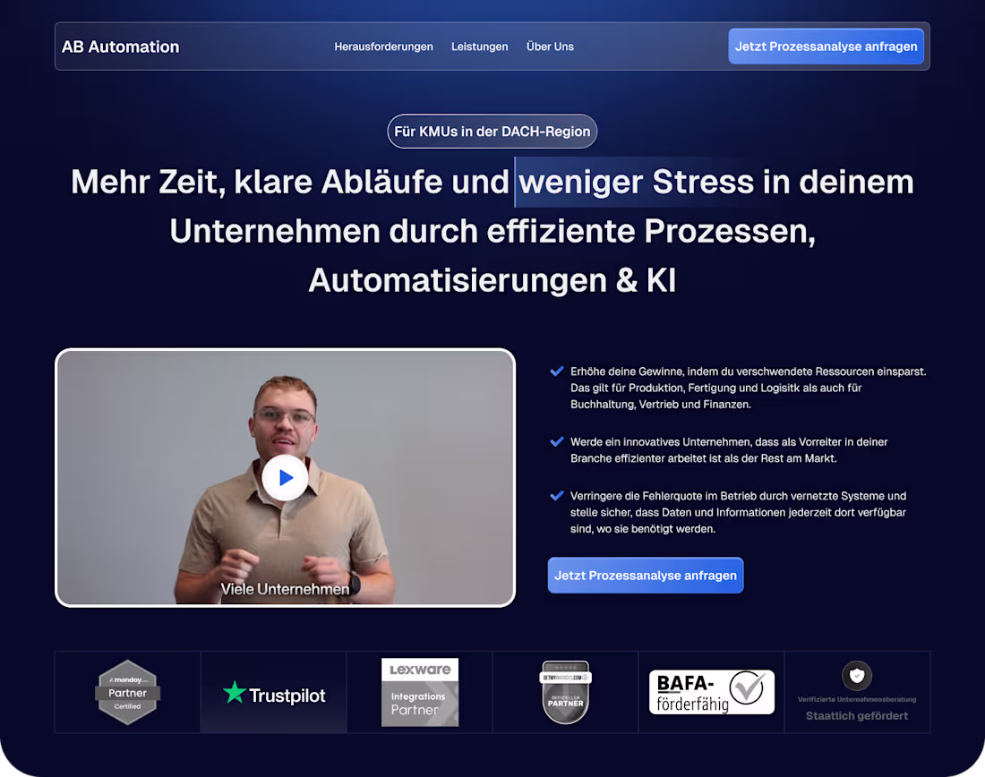 Cover image for Landing Page Redesign for AB Automations