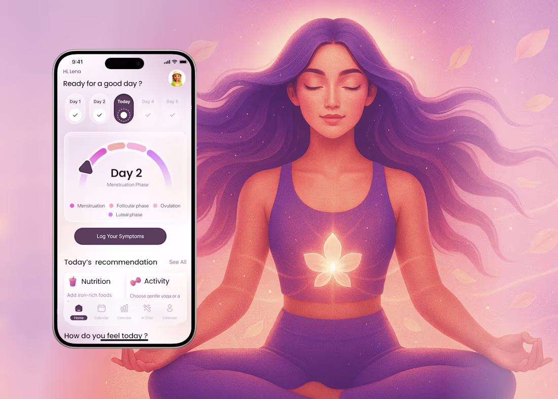Cover image for AI-Powered Cycle Tracker | Wellness Mobile App Design