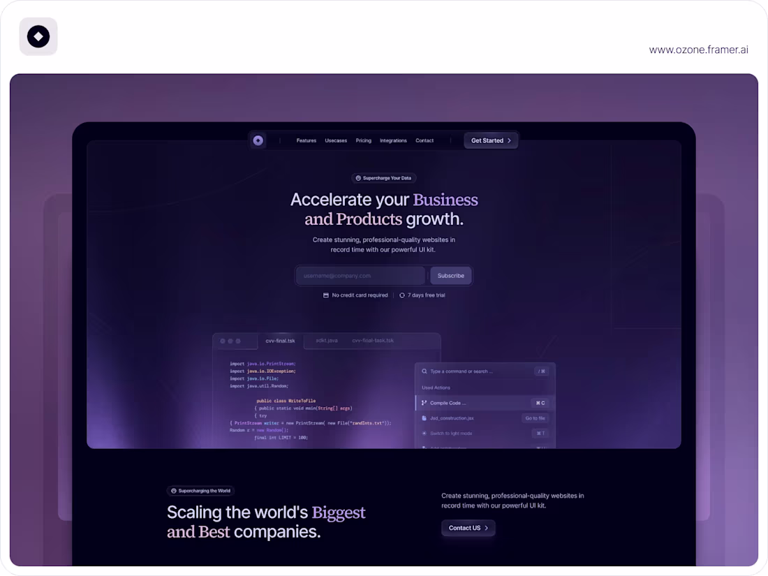 Cover image for ✧ Ozone AI (Framer Template)