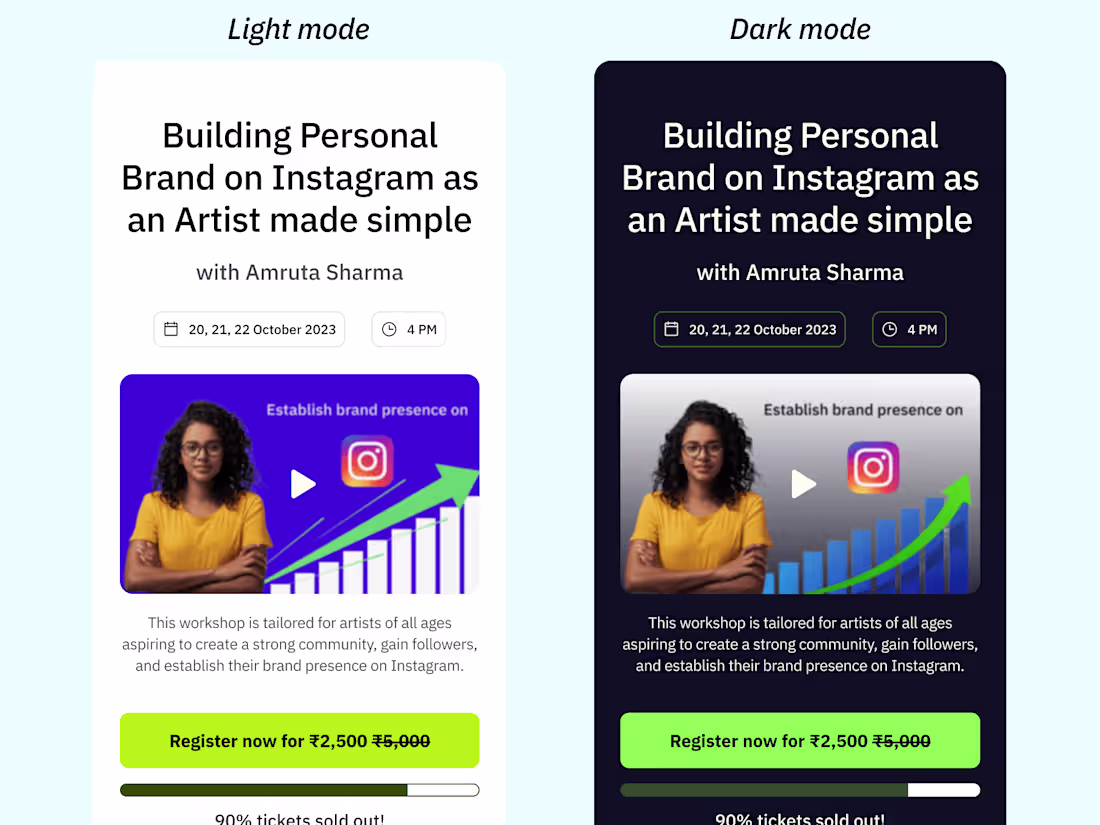 Cover image for Landing page design for a workshop