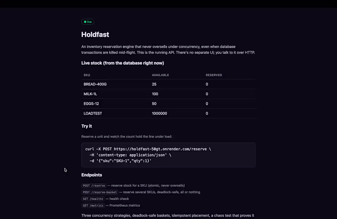 Cover image for Holdfast: an inventory engine that