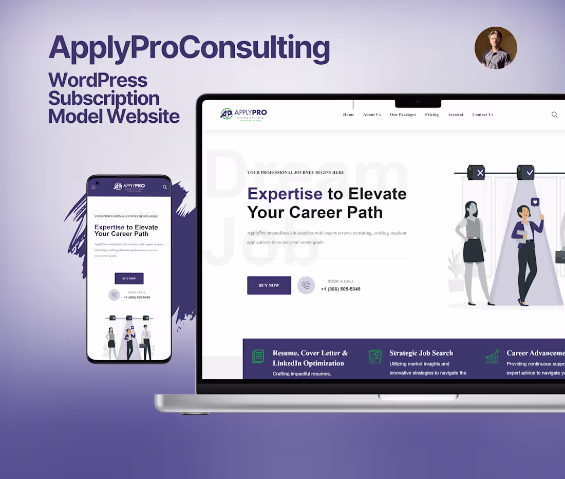 Cover image for ApplyProConsulting | Subscription Model WordPress Website
