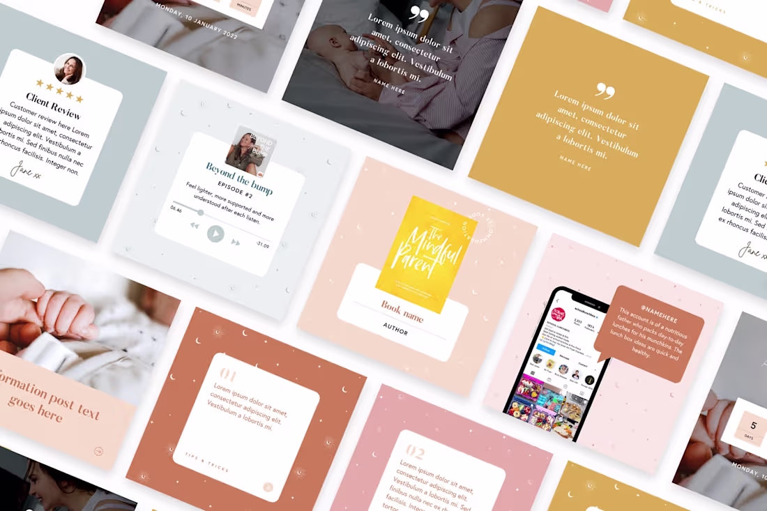 Cover image for Social Media Templates for Doula Business Owner