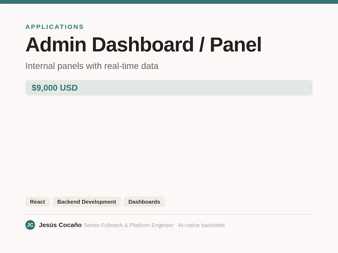 Cover image for Admin Dashboard / Panel