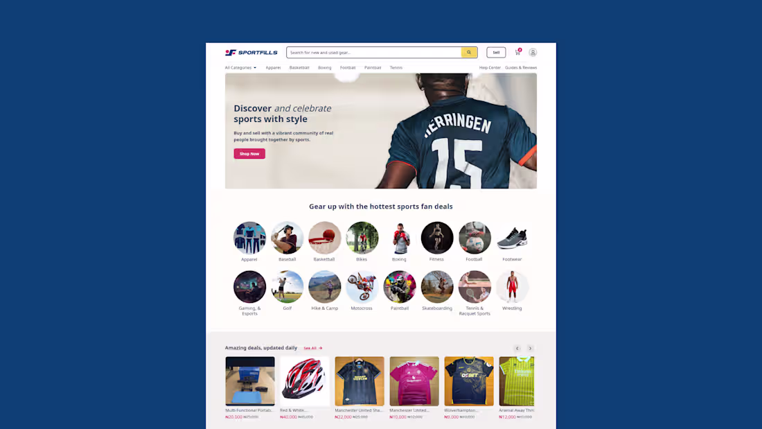 Cover image for Sportfills E-commerce Platform Development