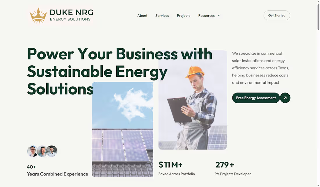 Cover image for DukeNRG - Commercial Solar in Texas