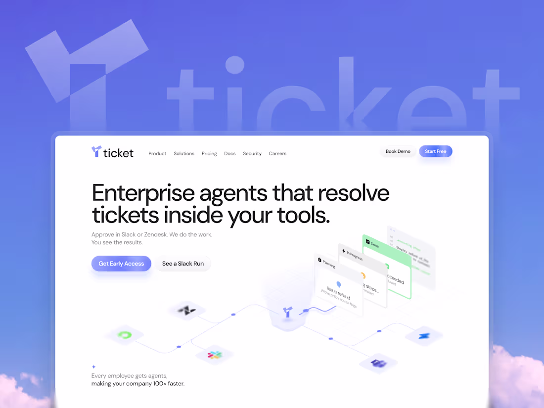 Cover image for Ticket - Branding, Web Design, Illustrations/Assets & Webflow