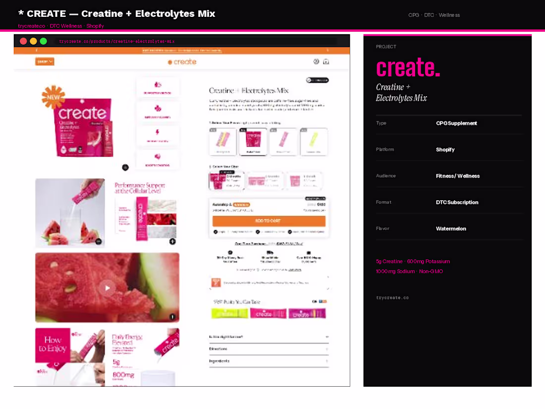 Cover image for Tryecreate | Creatine + Electrolytes
