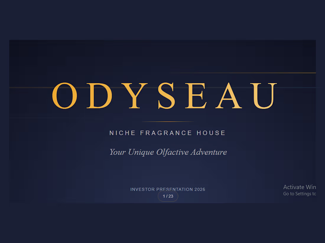 Cover image for Odyseau Niche Fragrance House Pitch Deck