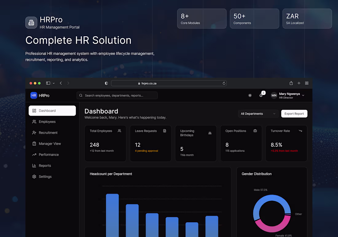 Cover image for A modern, full-featured HR management