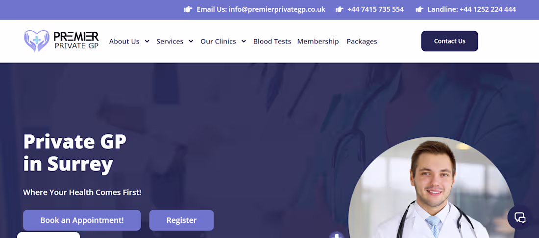 Cover image for Premier Private GP Surrey 