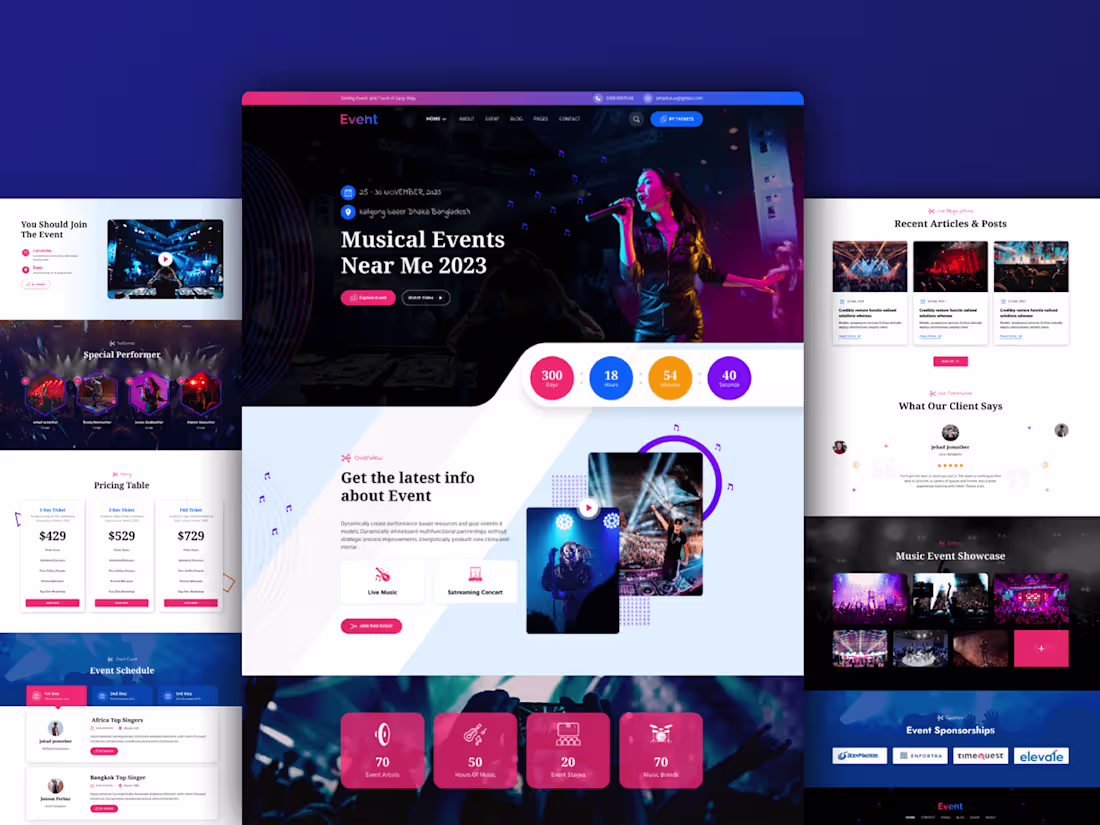 Cover image for Music Event Website Design