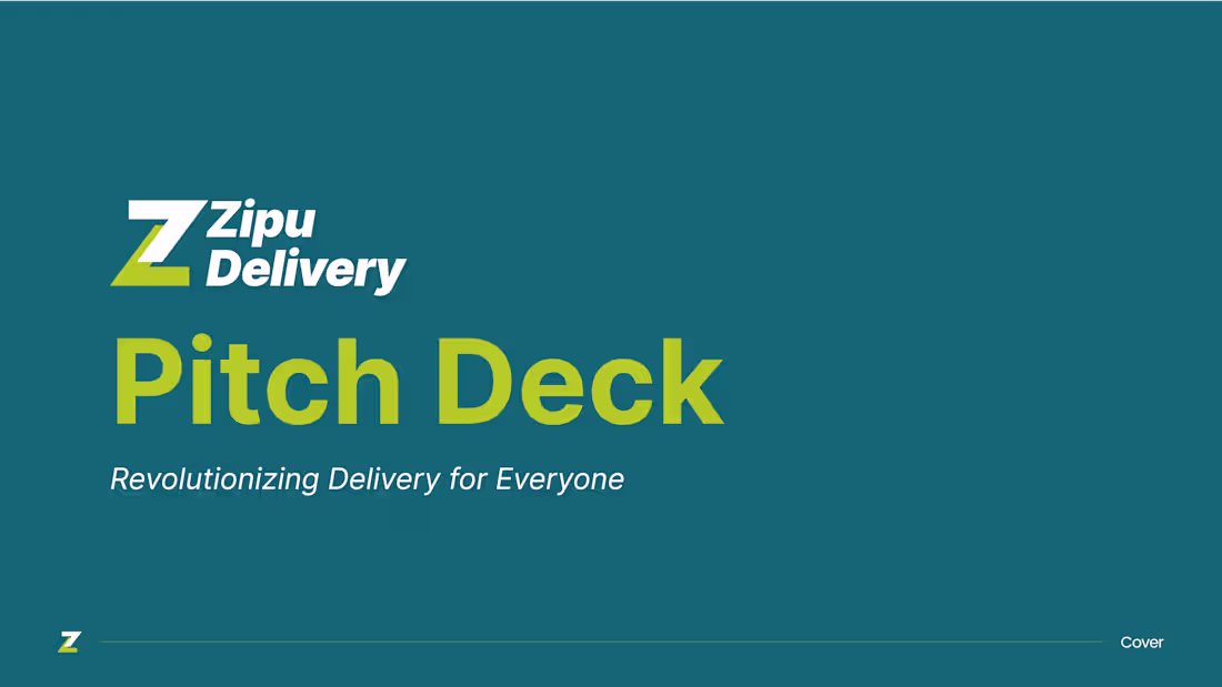 Cover image for Zipu Delivery | Pitch Deck Design
