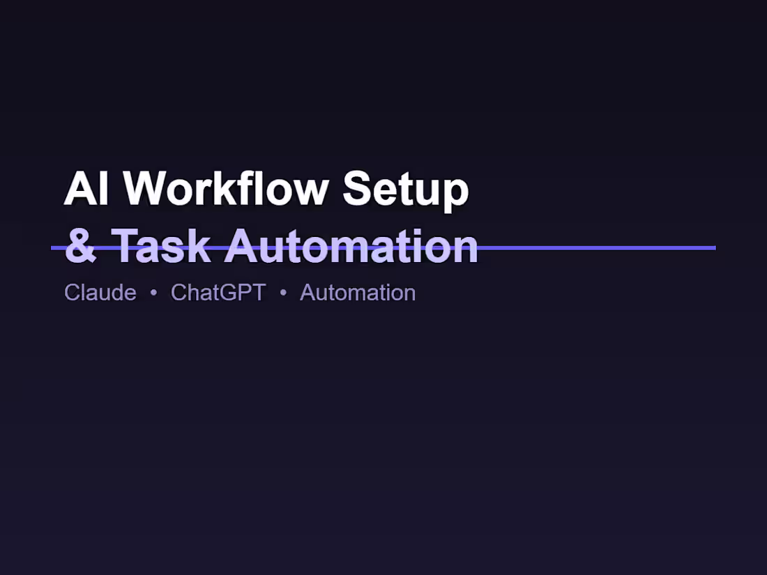 Cover image for AI Workflow Setup & Task Automation