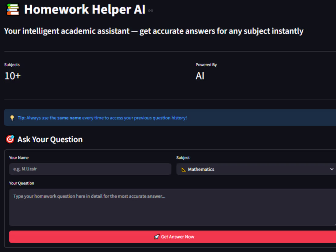 Cover image for Homework Helper AI is an
