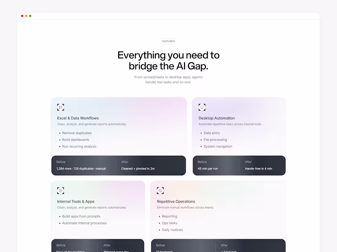 Cover image for Feature list for Agent AI