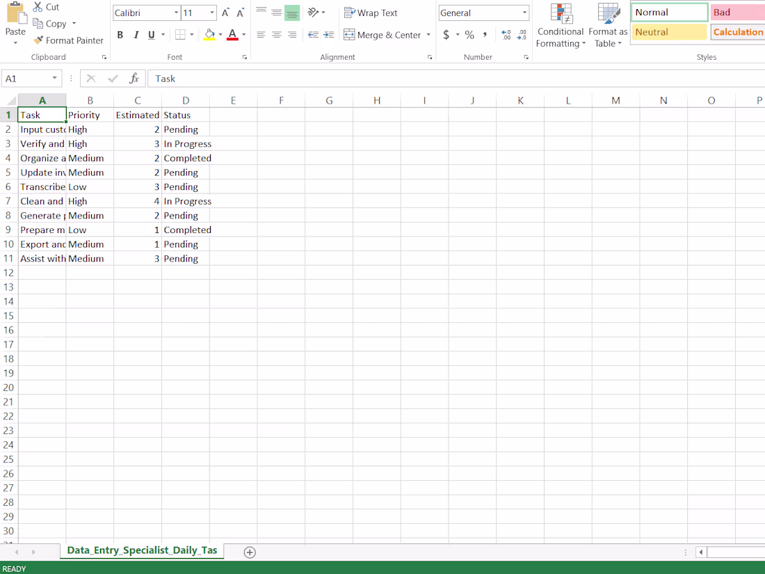 Cover image for Data Entry Specialist 