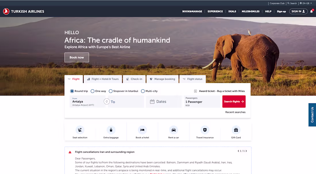 Cover image for Turkish Airlines Web & App