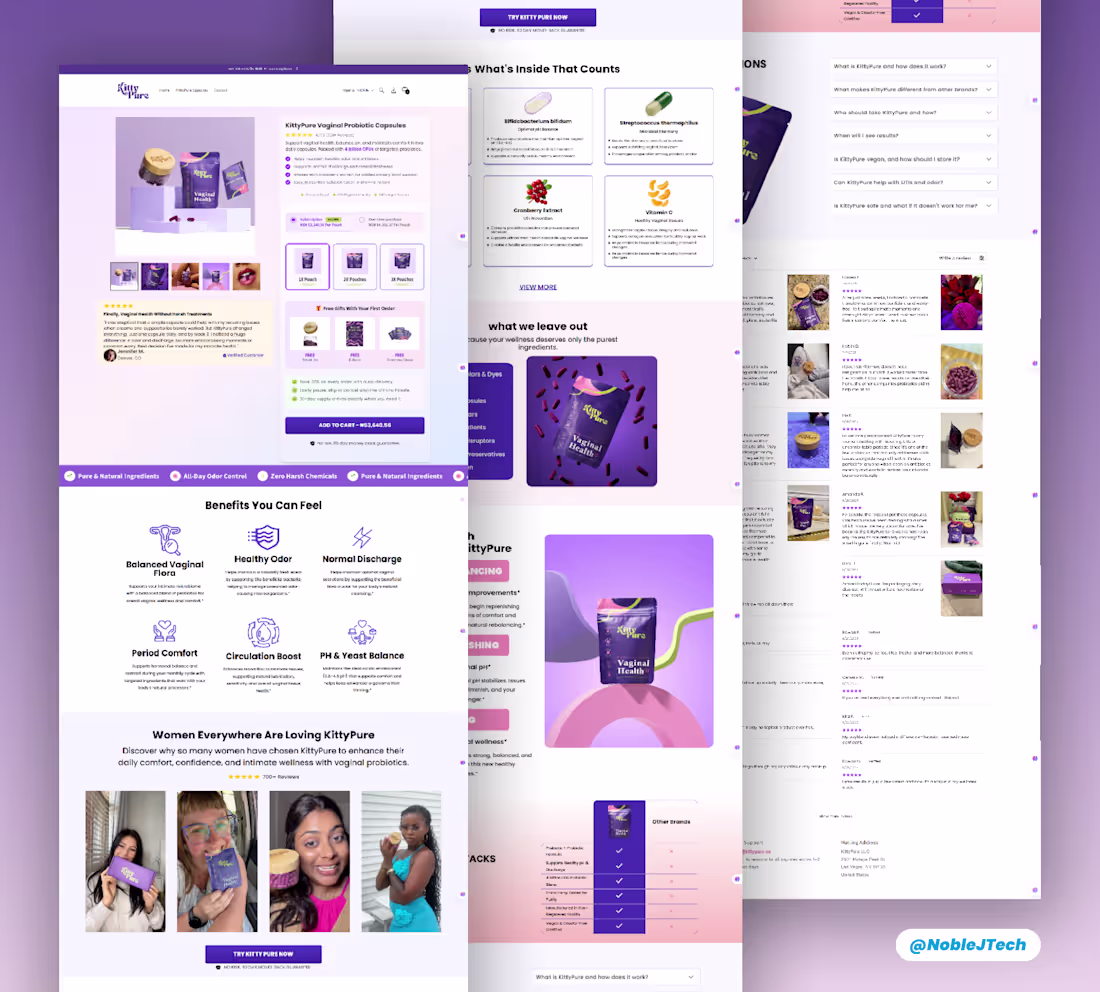 Cover image for Recently completed a product page design for a wellness bran...