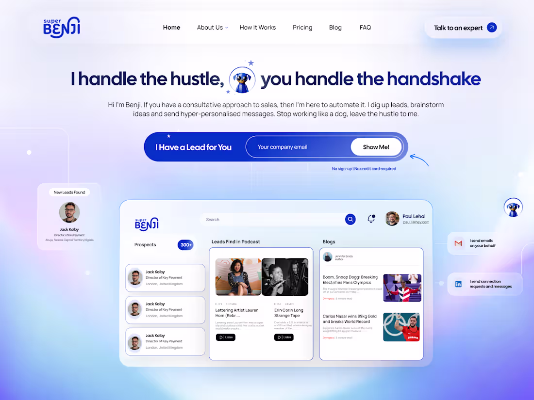 Cover image for Product Focused SaaS Ai Design for SuperBenji