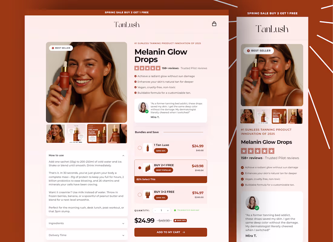Cover image for Skincare E-commerce Product Page UI/UX