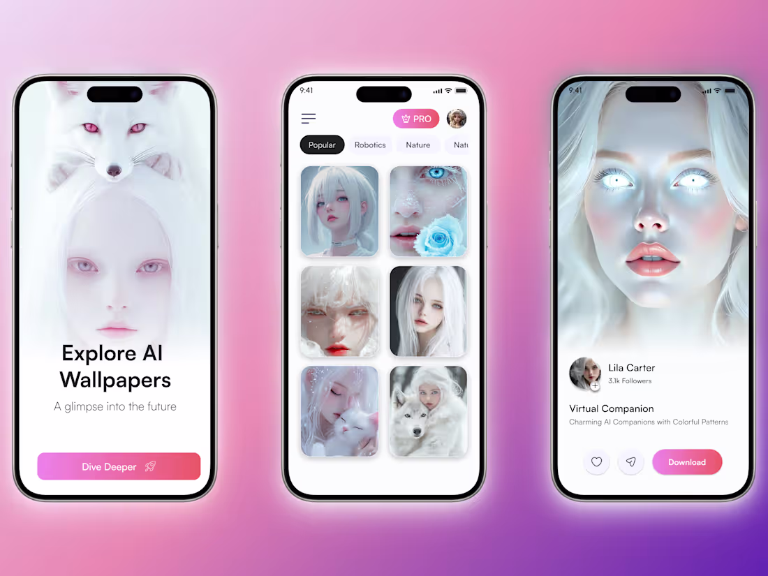 Cover image for AI Wallpaper App – Modern UI/UX Design