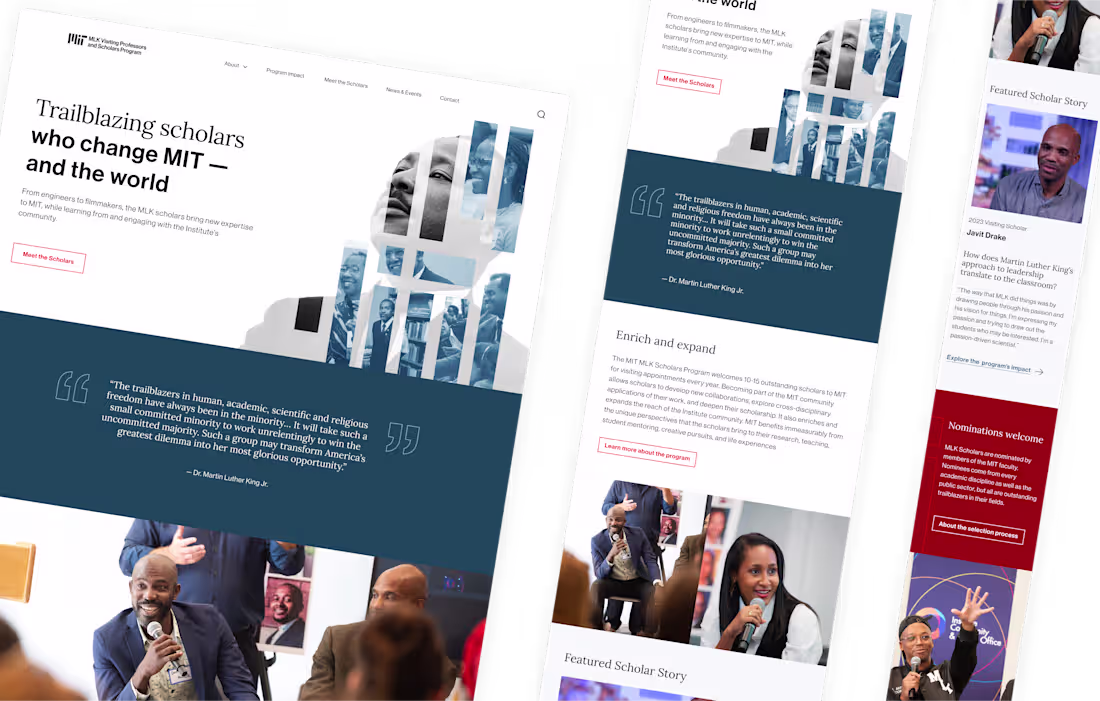 Cover image for MIT MLK Scholars website redesign